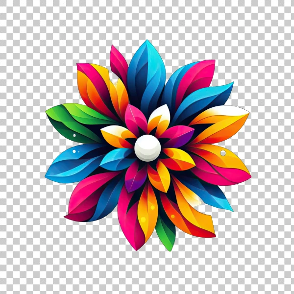Free PNG colorful flower design illustration