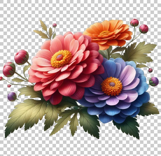 Free PNG colorful flower photo on transparent background