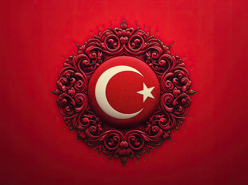 Free Turkish flag ornament design, islamic style