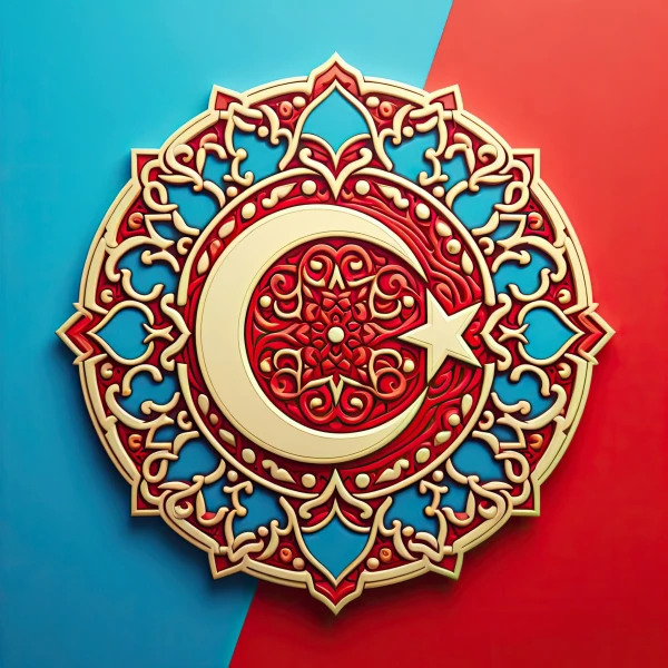 Free Turkish flag ornament design, islamic style