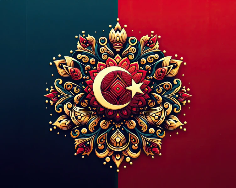 Free Turkish flag ornament design, islamic style