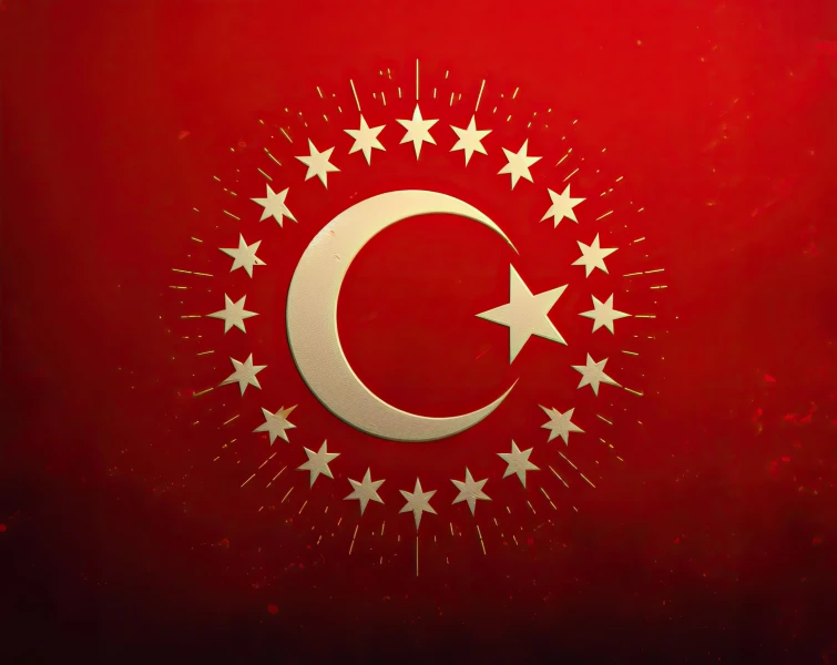 Free Turkish flag ornament design, islamic style
