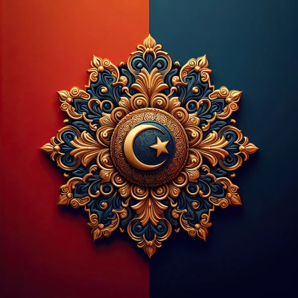 Free Turkish flag ornament design, islamic style