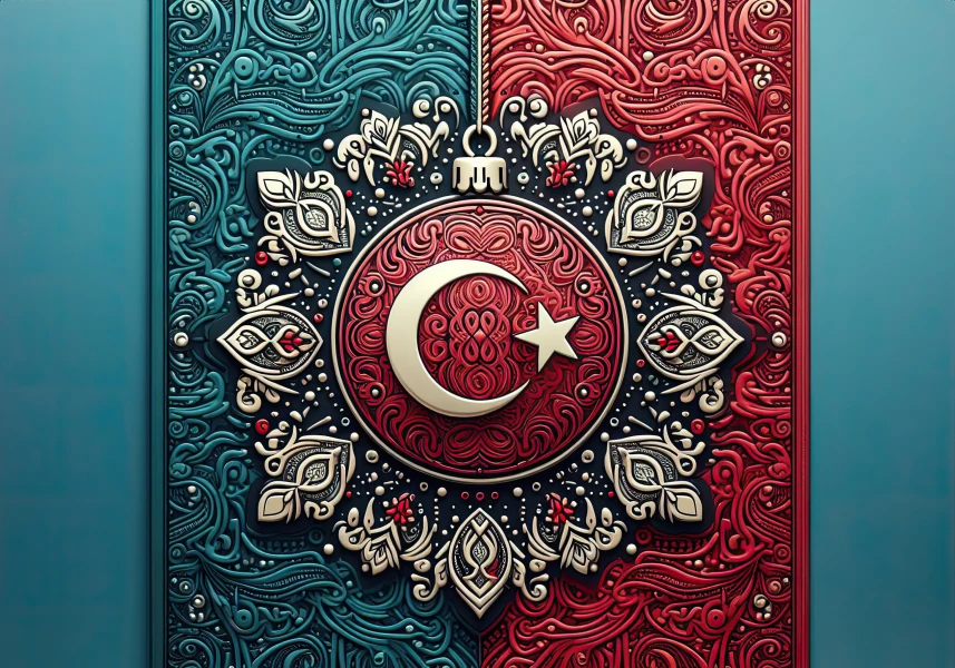 Free Turkish flag ornament design, islamic style