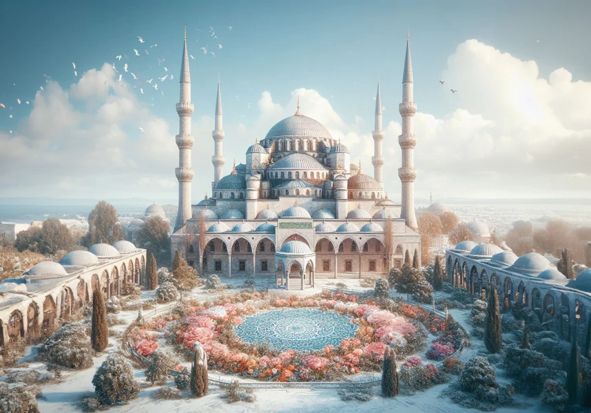 Water Color Mosque Illustration
