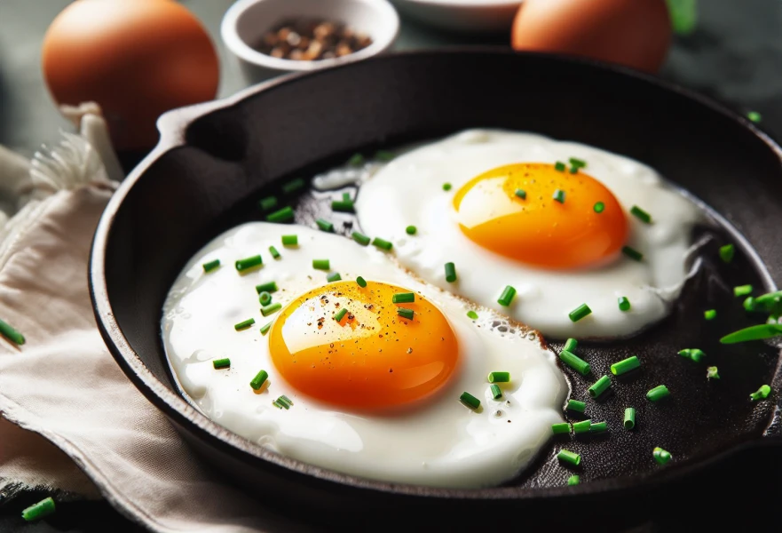 Omelette in pan