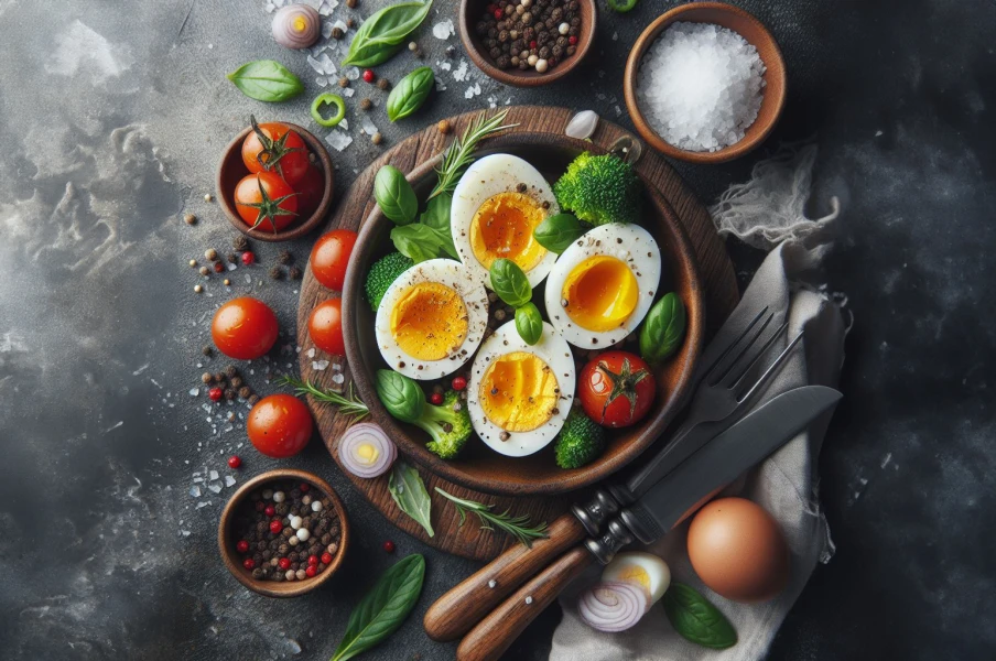 Boiled Eggs with Tomatoes and Spices