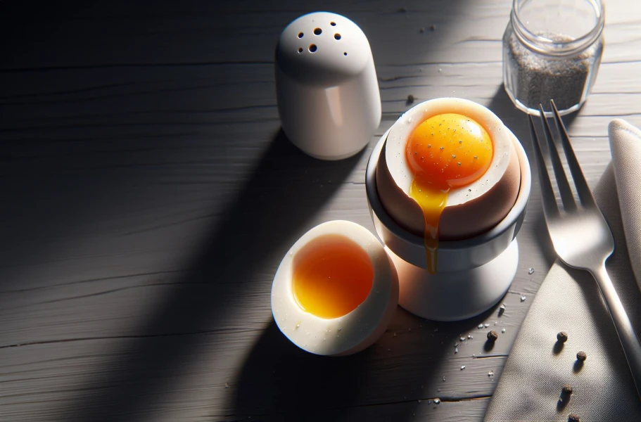 Boiled Egg with salt