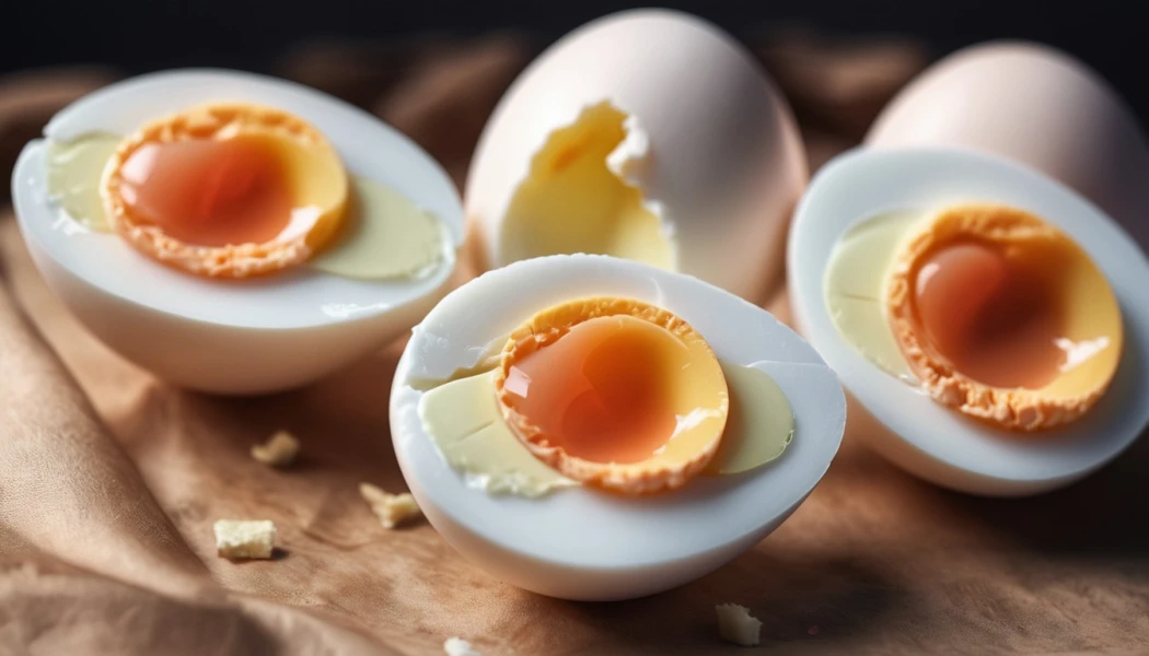 Boiled Eggs with yellow yolk