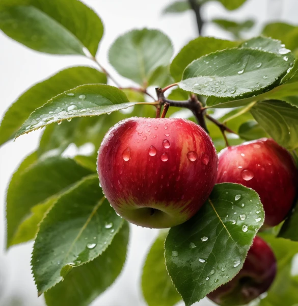 Red apples on the branch
