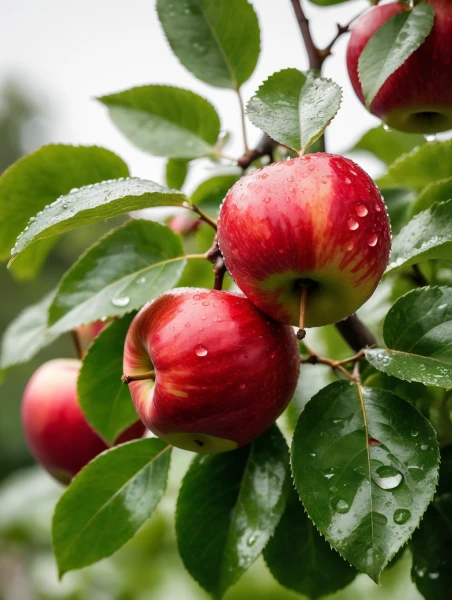 Red apples on the branch