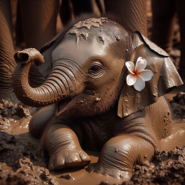 Free baby elephant photo